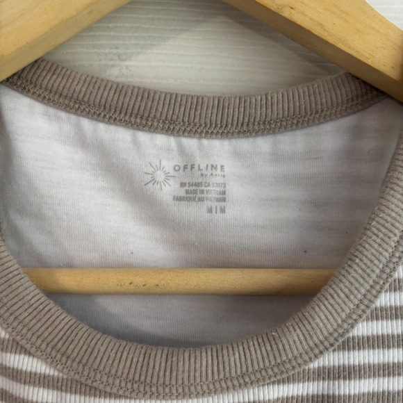 Offline by Aerie Striped Ribbed Racerback Crop Tank Top Women's M - Picture 2 of 3